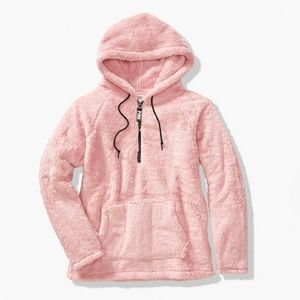half zip sweater pink